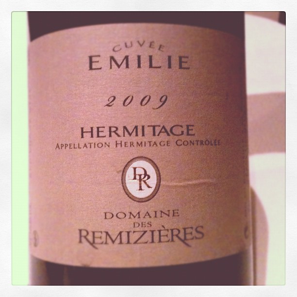 Blog vin - Domaine des Remizières - Hermitage - cuvée Émilie - 2009 - Rhône